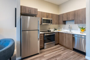 Kitchen in Suite at Meadowview of Johnston IA