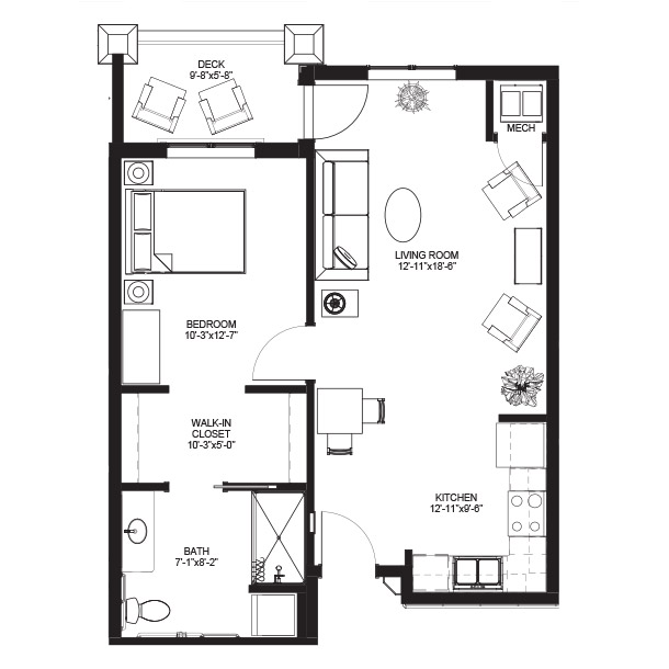 Floorplan Mvj 1br B