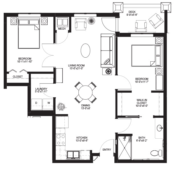 Floorplan Mvj 2br 1ba A